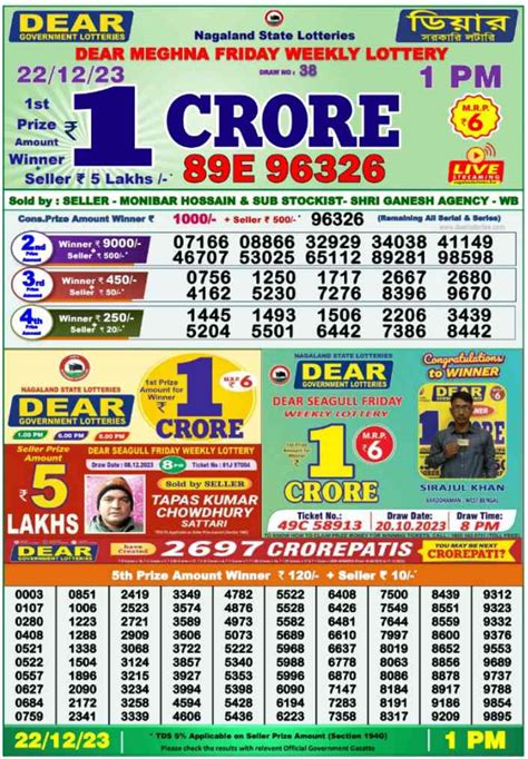 dear mountain friday weekly lottery result|Nagaland State Lotteries DEAR MOUNTAIN FRIDAY WEEKLY .